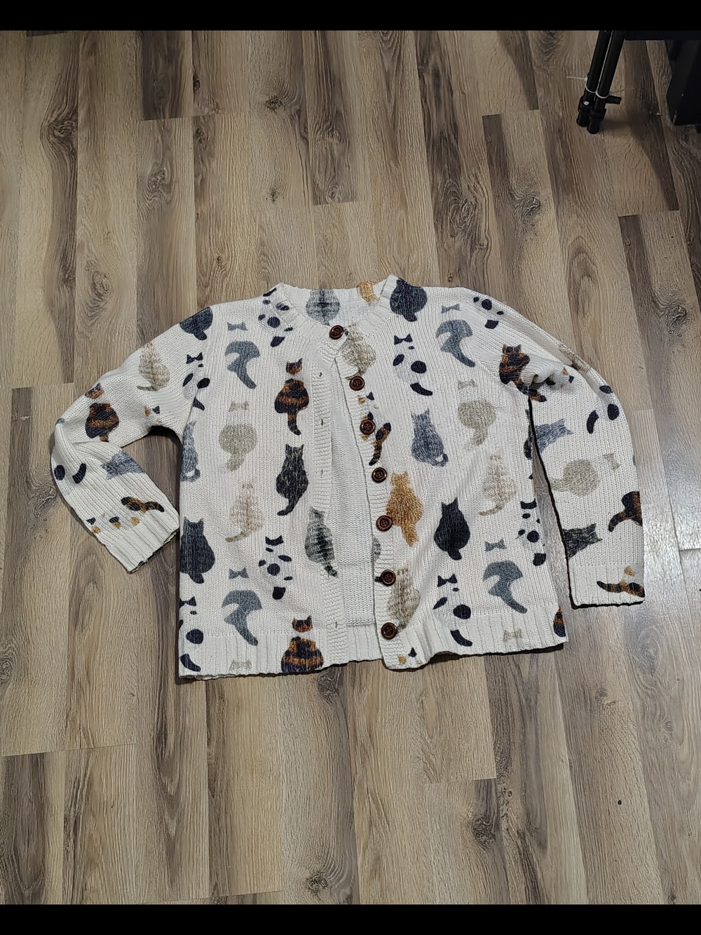Ladies S/M Cottagecore Farmhouse Cute Cat Cardigan